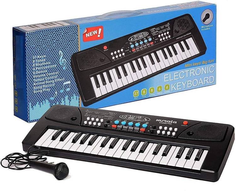 KOBBET Musical Toys 37-key piano keyboard toy with power option_Song recording and mic