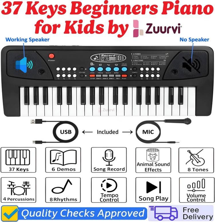 Zuurvi 37 Keys Musical Keyboard Piano for Boys & Girls | Baby Toy for Age 3 to 14 Years