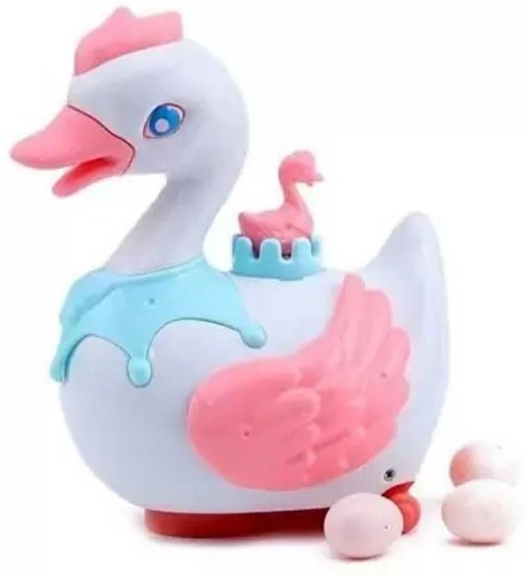 mayank & company Cute Duck Laying Eggs Toy with Lights Sound Music for Kids