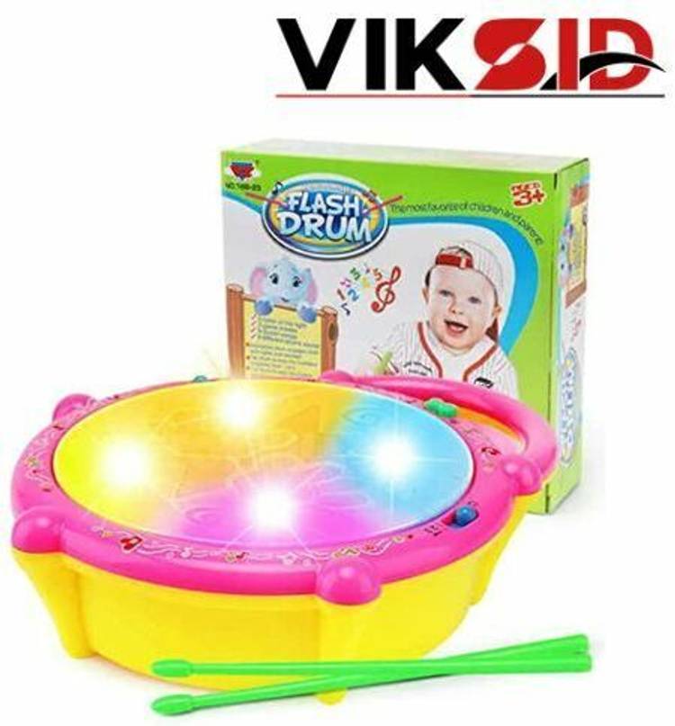 viksid VK Flash Drum Series, Flash Drum with 3D Lights, Music Baby Toy