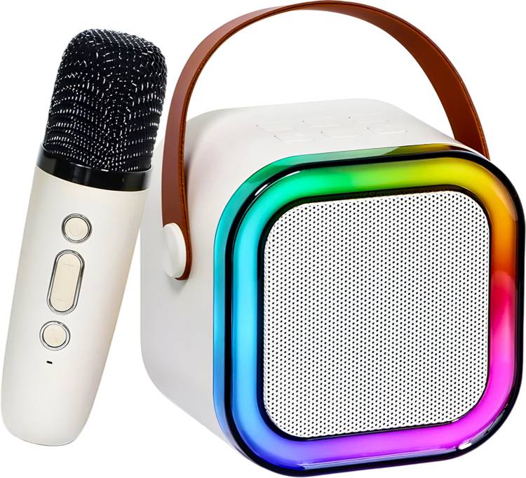 WISHKEY Mini Bluetooth Speaker with Wireless Karaoke Mic with Music and Light Effects