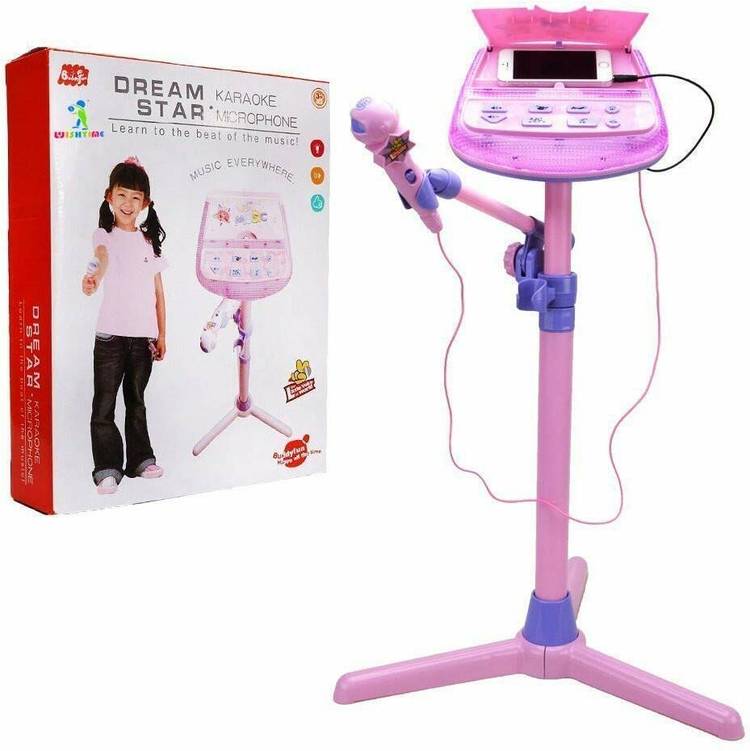 My Baby Love Dream Star Kids Karaoke Microphone with MP3 Functional Use and Adjustable Height