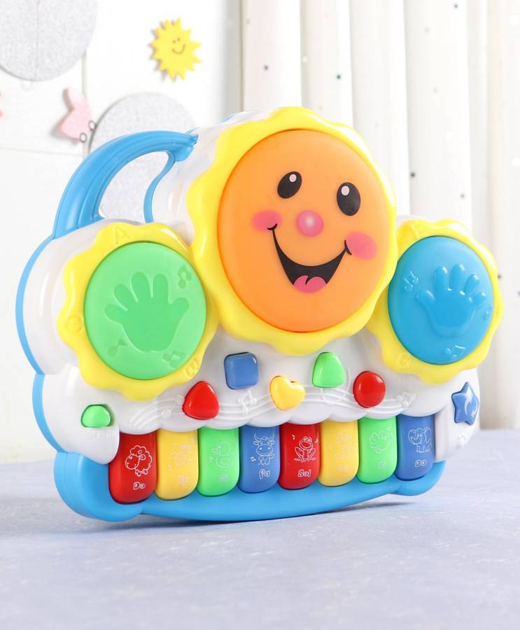 TUSHIKA Smiley keyboard musical lighting piano flash drum for kids