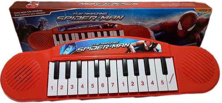 Naughty angels Spiderman Theme Electronic Organ Piano for Kids Electric Key Musical Toy