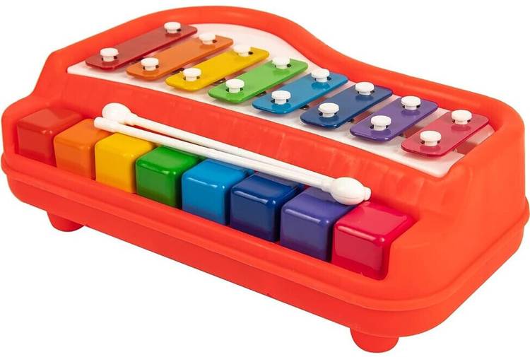 Toyporium BIG 2 in 1 Musical Piano and Xylophone Toy with 8 Colorful Keys & 2 Mallets 13