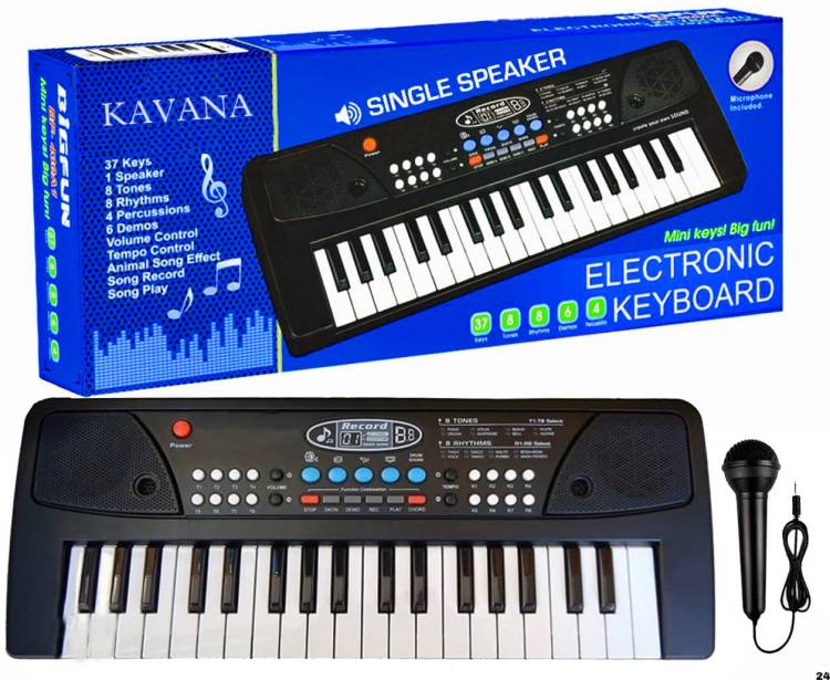 KAVANA 37 Keys Piano Toy with Microphone, USB Power Cable & Sound Recording Function