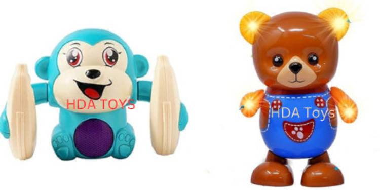 hda group Combo Pack of 2 Monkey & Dancing Bear toy