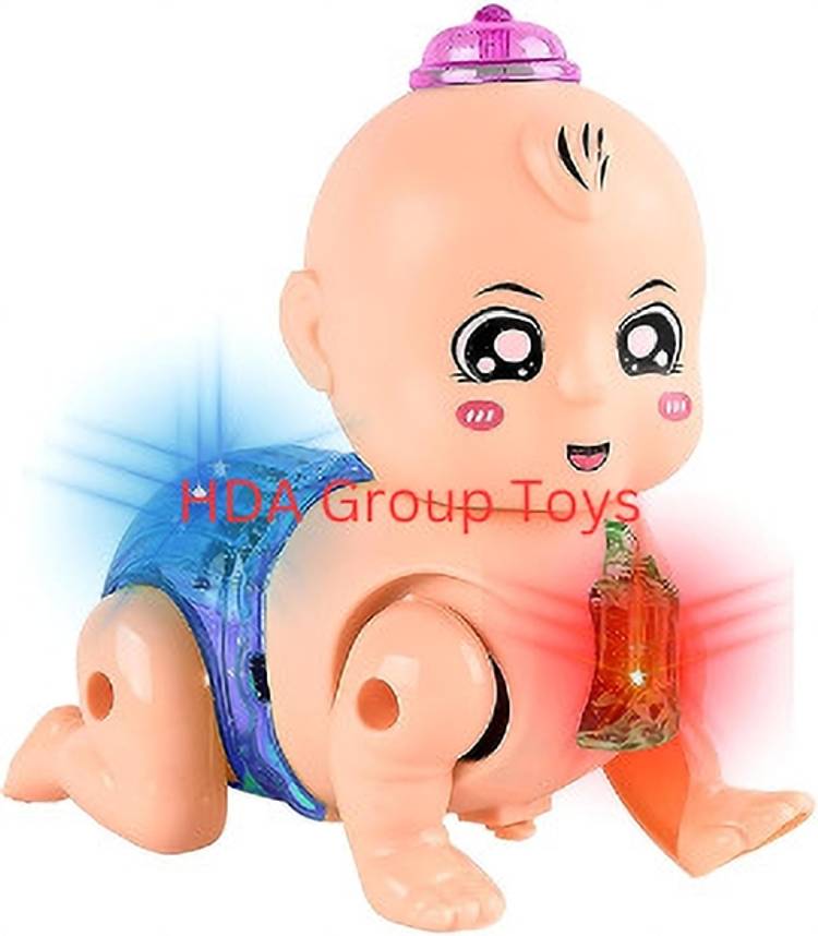 hda group Plastic Cute Crawling Baby Toy for Kids, Battery Operated Walking Toy