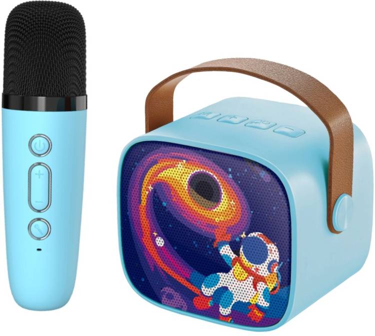 Tlismi Portable Cartoon Theme Karaoke Speaker and Handheld Microphone Set for Kids