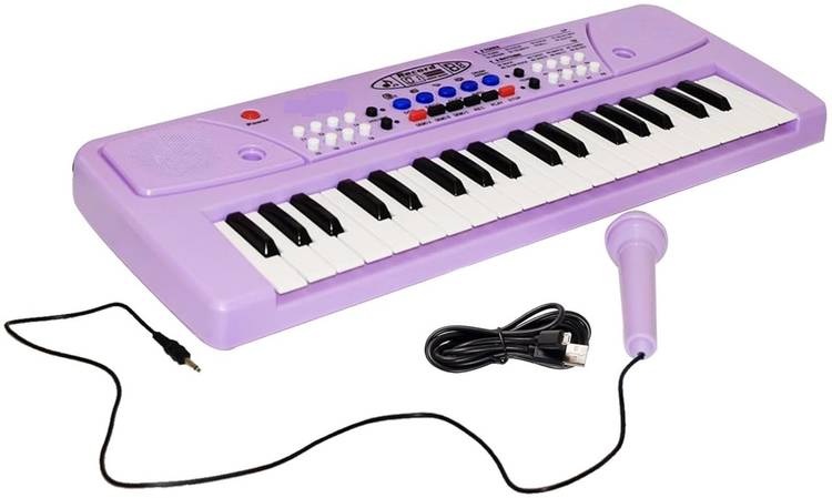 Kidz N Toys Musical Piano Keyboard with Microphone | 37 Keys, 8 Rhythms 8 Tones Toy For Kids