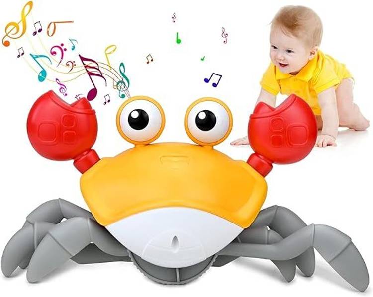 hda group Baby Crawling Crab Musical Toy, Toddler Electronic Light Up Crawling Toy