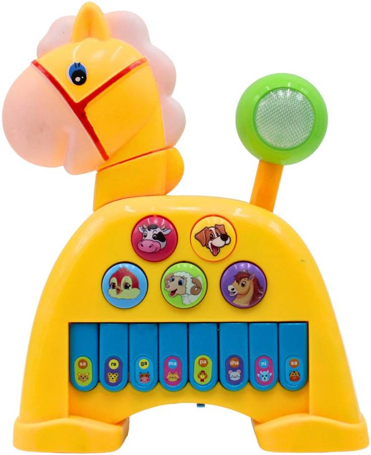 Toys N Smile Musical Horse Piano with 4 Modes, Wonderful Animal Sound Toy for Kids, Baby