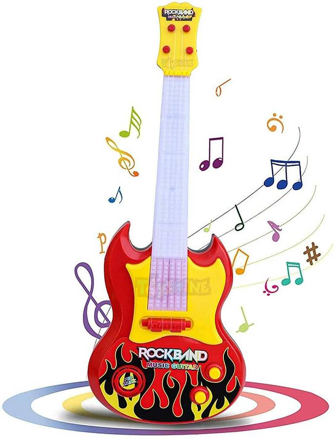 Littlin Rockband Musical Guitar Toy with Light and Pre-Stored Notes