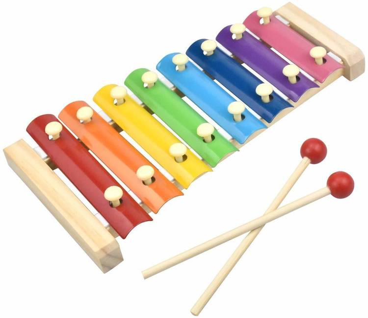 ADA Handicraft Wooden Xylophone Toy For Kids With 8 Knocks Child Safe Mallets for Educational