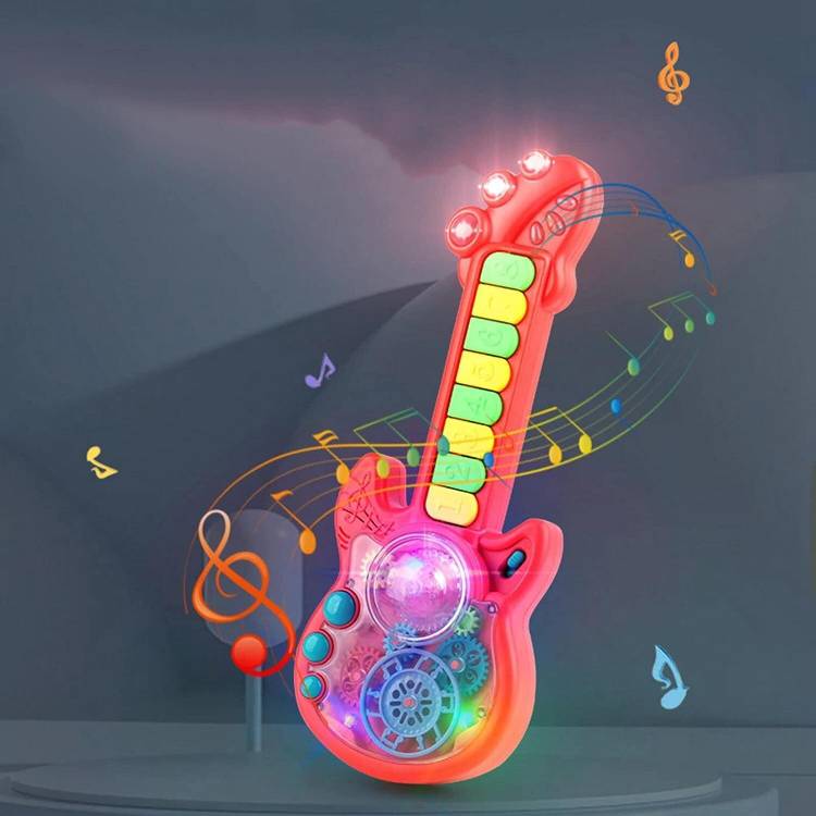 ASenterprises Musical Learning Electronic Gear Guitar Toy for Kids|with Pleasant Sound Lights