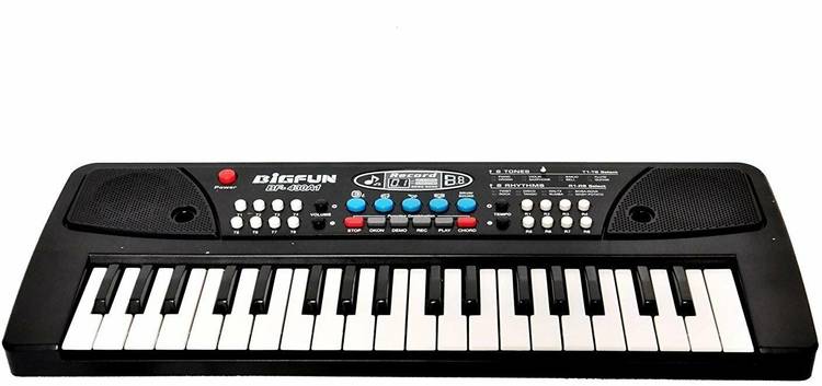 BIGFUN 37 Key Piano Keyboard Toy with Mic Dc Power Option Recording for Boys and Girls