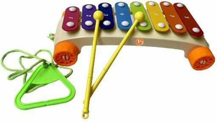 Khushi Enterprises KIDS COLORFUL PULL ALONG XYLOPHONE WITH WHEEL-EARLY DEVELOPMENT AND ACTIVITY TOY