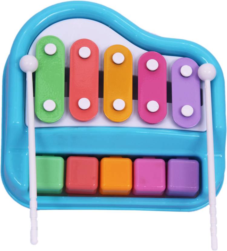 BMT Xylophone 2-in-1 Premium Piano 5 Key Scale Musical Toy For Kids - 676