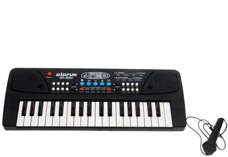 BIGFUN Electronic 37 key Piano Keyboard with microphone, AUX, DC Power option, USB Cables, 8 tones, 8 Rhythms, 6 Demos and 4 Percussions