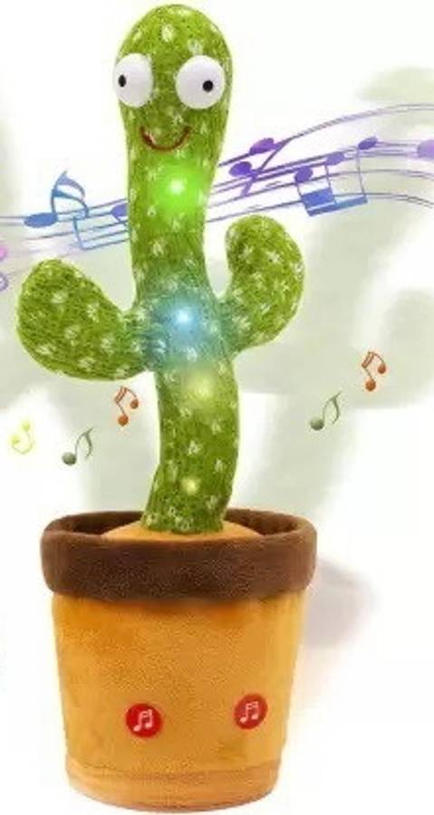 KITTY FLEX Dancing Cactus with Lights Up Talking Singing Toy Decoration Rechargeable