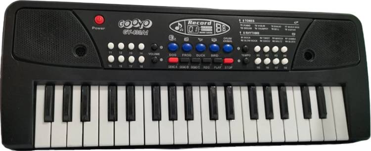 ROZZBY PIANO TOY WITH 37 KEYS, RECORDING & MICROPHONE (BLACK)