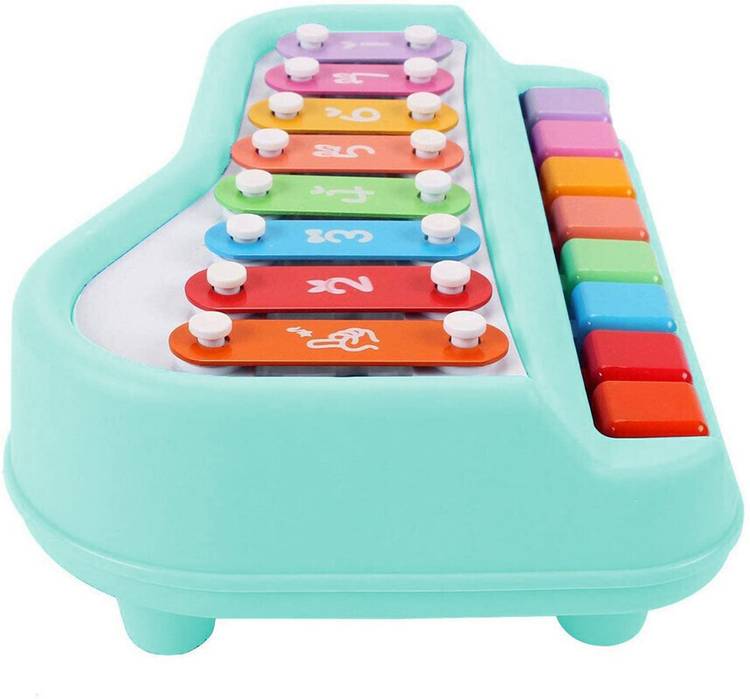 Toyporium BIG 2 in 1 Musical Piano and Xylophone Toy with 8 Colorful Keys & 2 Mallets 75