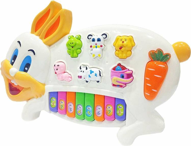 ANVIT Cartoon Rabbit Keyboard for Kids/Musical Toys Piano for Babies with Different Voices