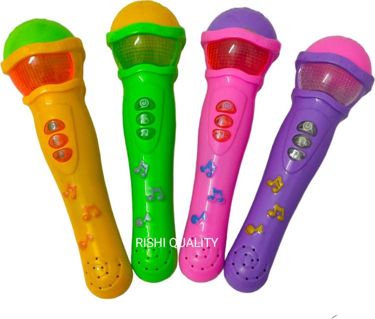 RISHI QUALITY Karaoke For Kids With ColourFul Light's. Multi functional Mic.(Pack of1)