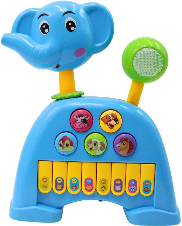 Toys N Smile Musical Elephant Piano with 4 Modes, Wonderful Animal Sound Toy for Kids, Baby