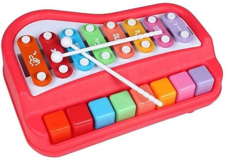 Toyporium BIG 2 in 1 Musical Piano and Xylophone Toy with 8 Colorful Keys & 2 Mallets 79