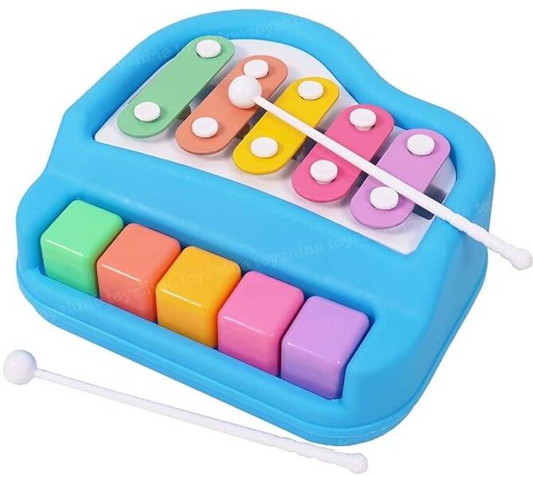 EDENGLOW 2 in 1 Xylophone and Piano Toy with 5 Colorful Keys