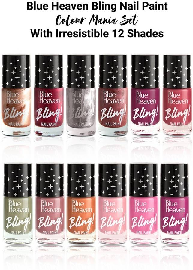 BLUE HEAVEN Bling Nail Paint Colour Mania Set MultiColor Price in India