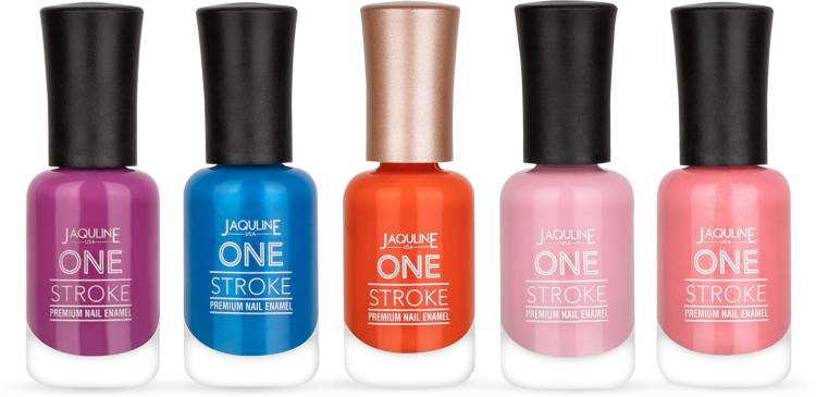Jaquline USA Nail Addict Pack of 5 Nail Paints Long Lasting, Non Toxic Nail Polish Multi color Price in India