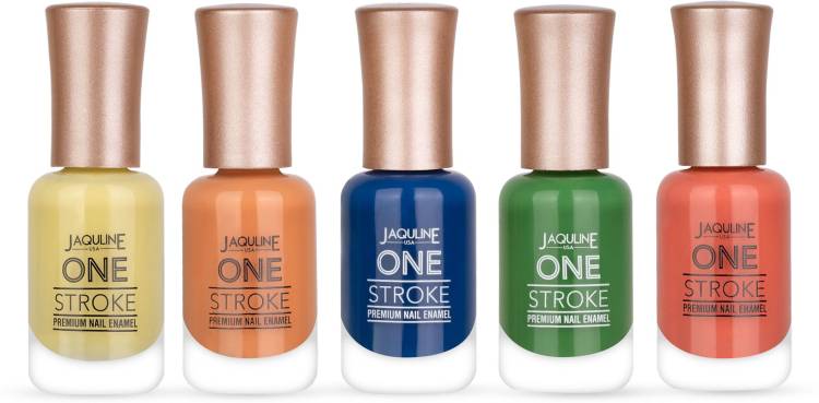 Jaquline USA Color Me Crazy One Stroke Nail Paint Set of 5 Premium Nail Enamel Multi color Price in India