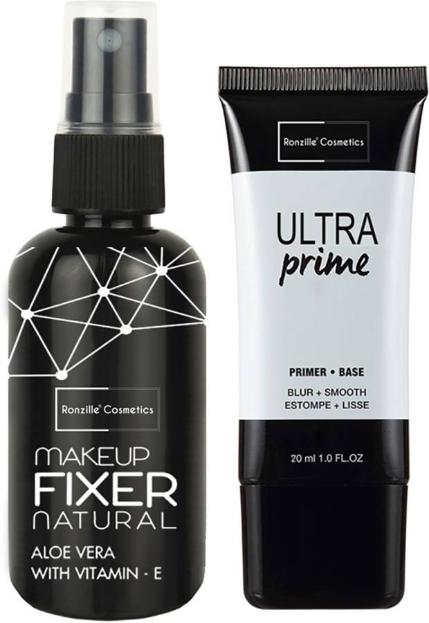 RONZILLE Natural Makeup Fixer 60 ml plus Ultra Matte primer 20 ml Primer  - 80 ml Price in India