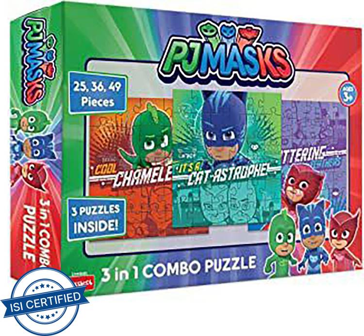 FUNSKOOL PJ MASKS 3 IN 1 COMBO PUZZLE , CREATIVE , EDUCATIONAL, JIGSAW PUZZLE FOR BOYS & GIRLS