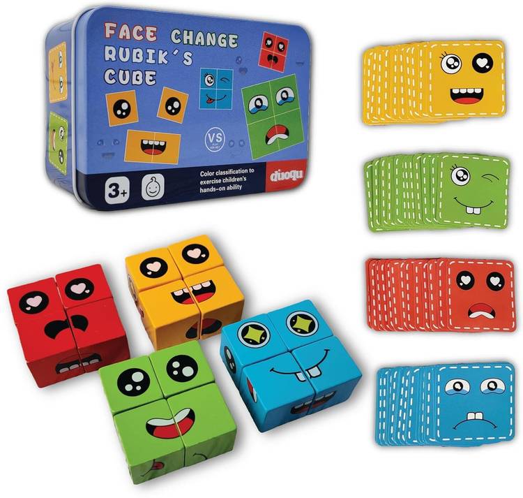 Little Mind Emoji Cube face Change Game for Kids Learning Educational Emotion Change Blocks