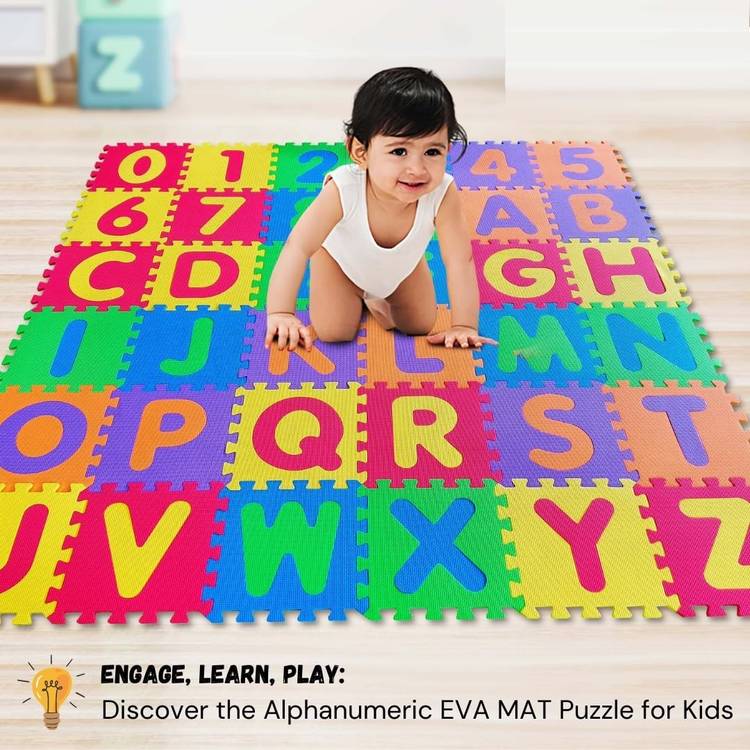 Cambly Puzzle Foam Mat for Kids Alphabet Numerals Puzzle Mat, A to Z and 0 to 9