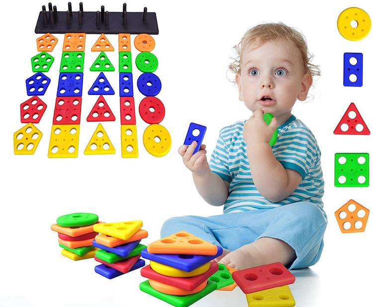 RITSKART Best Buy Intellectual Smart Activity Fun Learning Shape Five Column Blocks