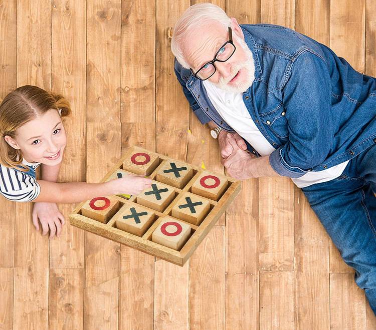 blue seed Classic Game Board for Kids Strategy Brain Puzzle Tic Tac Toe Zero &Cross Puzzle