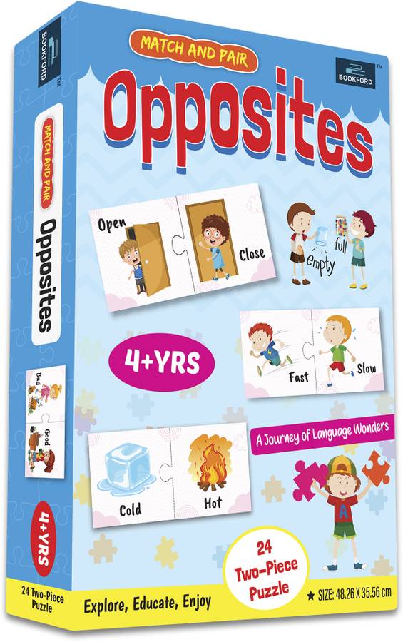 BOOKFORD Match & Pair - Opposites Words Jigsaw Puzzle Game & Fun and Learning