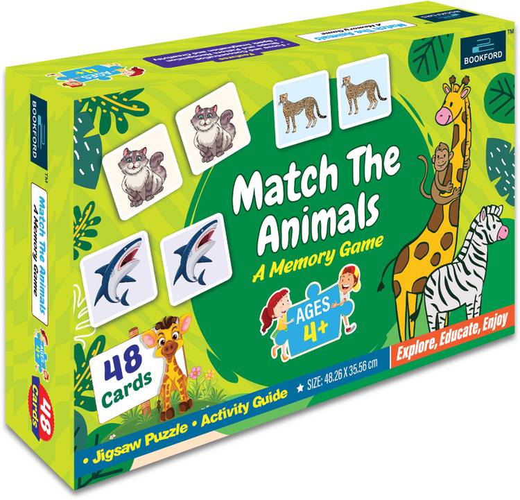 BOOKFORD Match The Animal A Memory Game Jigsaw Puzzle Game & Fun and Learning