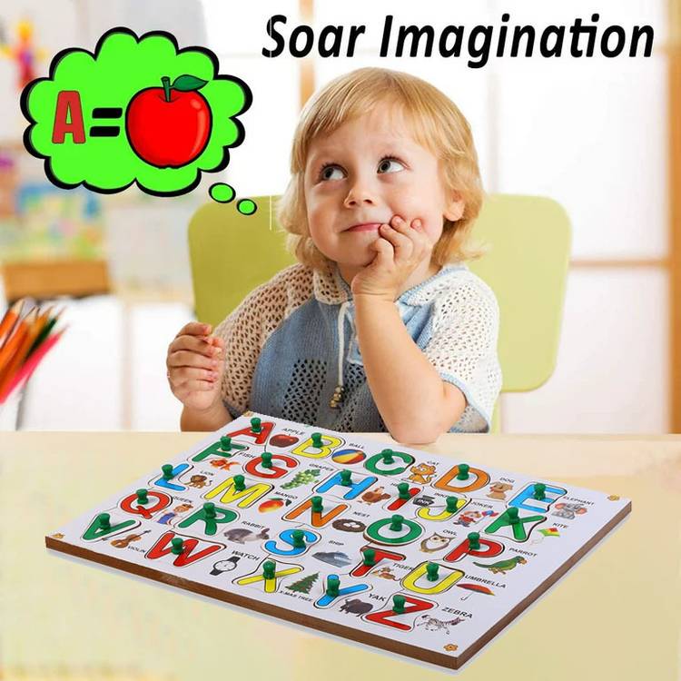 GAMLOID Creative Puzzle Digital Wooden Learning Jigsaw Letter Alphabet Educational Toys