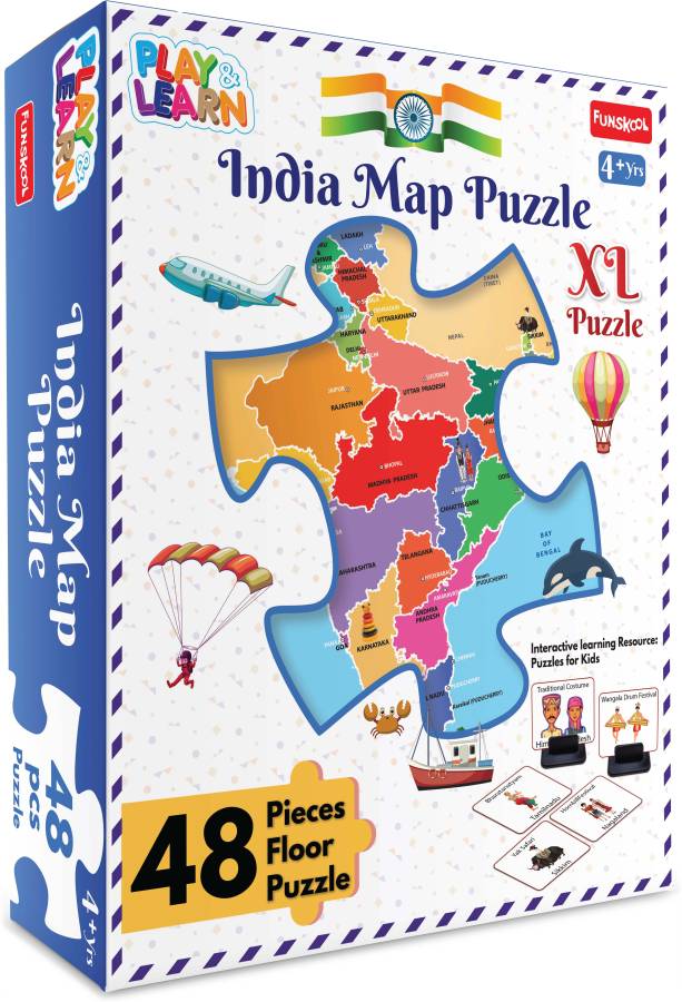 PLAY & LEARN FUNSKOOL INDIA MAP 48 PCS PUZZLE