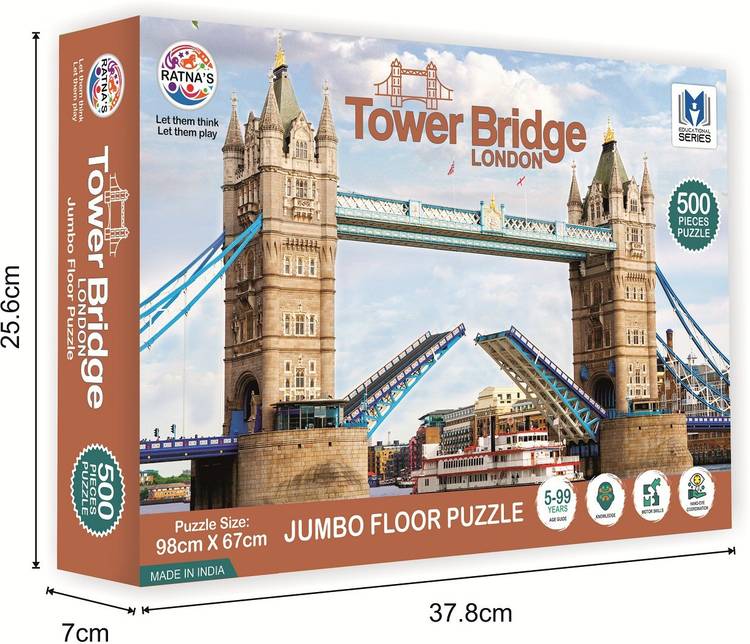 Ratnas Jumbo London Tower Bridge 500 pieces jigsaw puzzle with a 8 page booklet inside