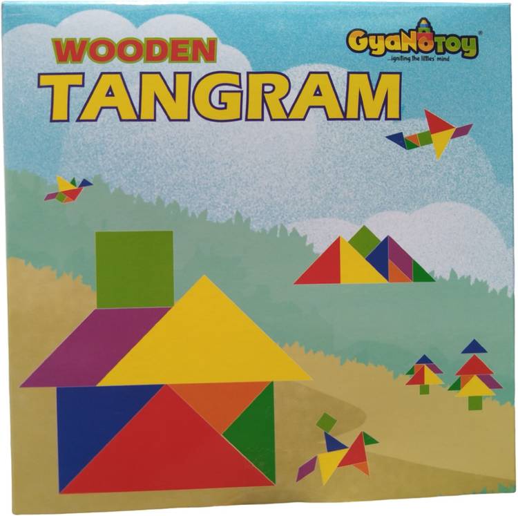 GYANOTOY Wooden Tangram Puzzle Multicolor