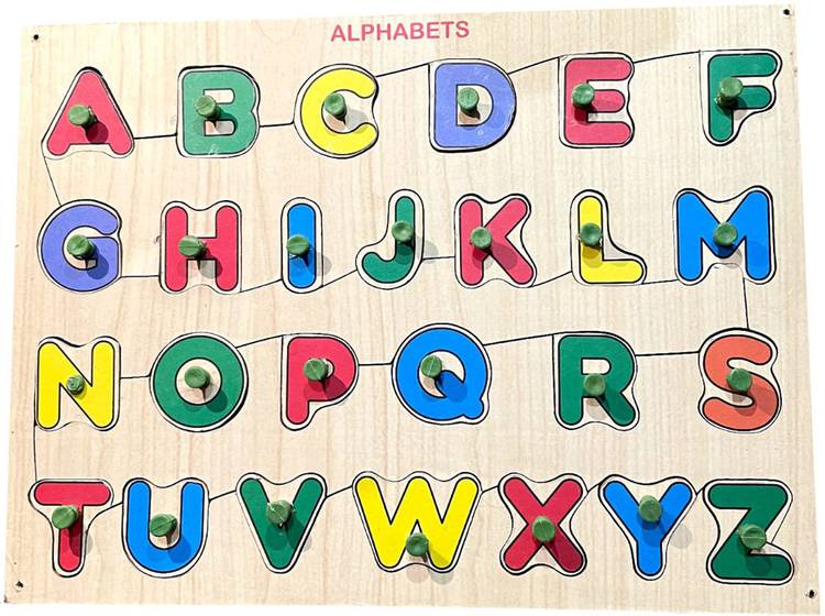 TOYVISION Best Gift Wooden Puzzle Kids English Alphabet Board Educational Learning Toys