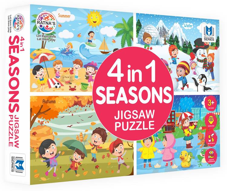 Ratnas Premium Quality Seasons jigsaw puzzle for kids. 4 jigsaw puzzles 35 pieces each