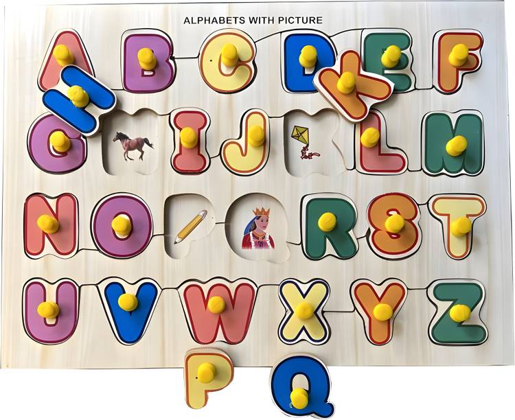 GAMLOID New Price Creative Wooden Educational learning A To Z English Alphabets Board