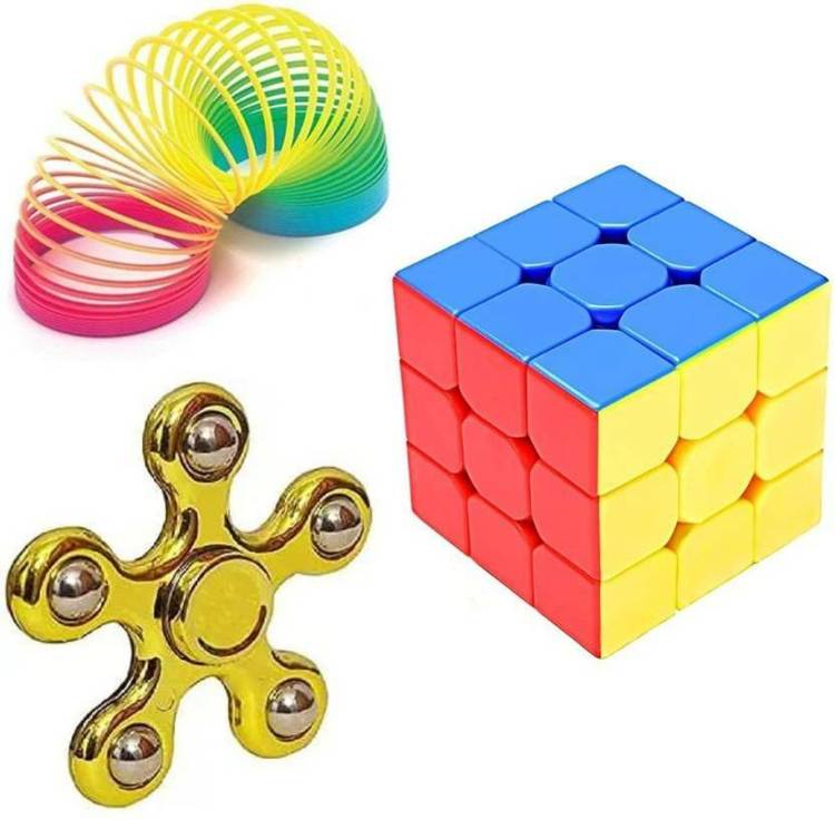 KAARPAAGAA INC RUBIC Cubes 3x3 Spinner Rainbow Rings Pack Of